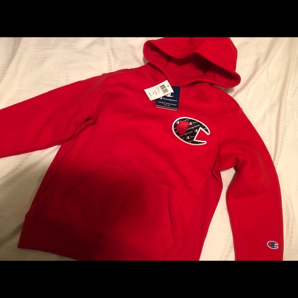 youth red champion hoodie